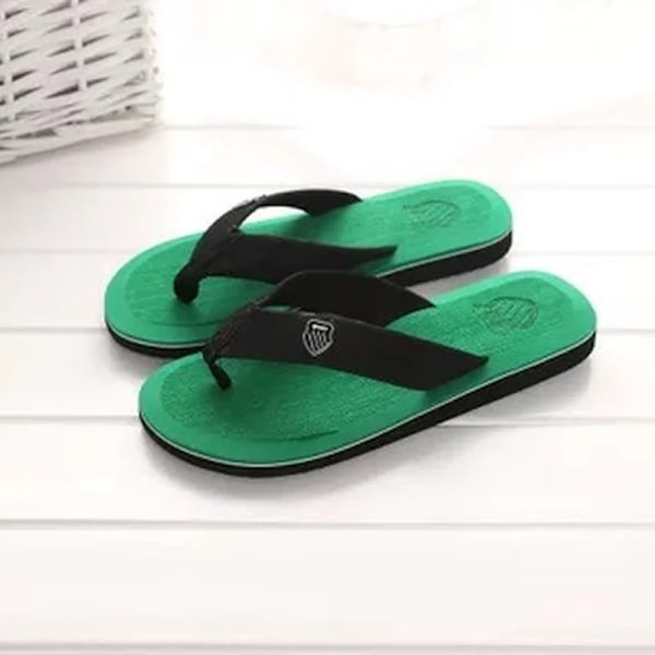 2024 Nya Skor Män Sommar Män Flip Flops Hög Kvalitet Strand Sandaler Anti-Slip Zapatos Hombre Casual Skor Man Tompar green 44