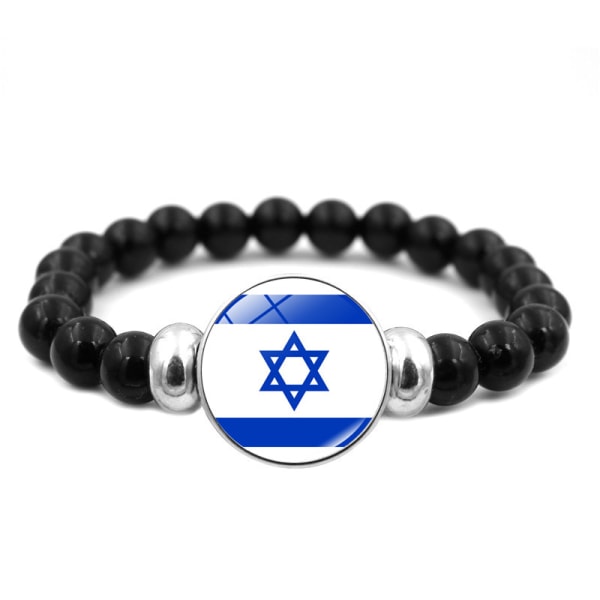 Mub palestinsk flagga ädelsten armband för män och kvinnor mångsidig svart armband hand smycken Israel