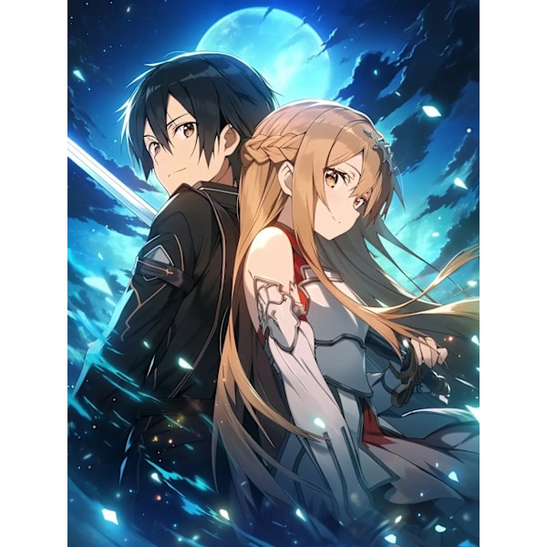 5D Japan Anime Hahmot Timanttimaalaus Sword Art Online Kuva DIY Täysi Mosaiikki Timanttikirjonta Kristalli Koti Dekor Taide 2 Square 40x50cm