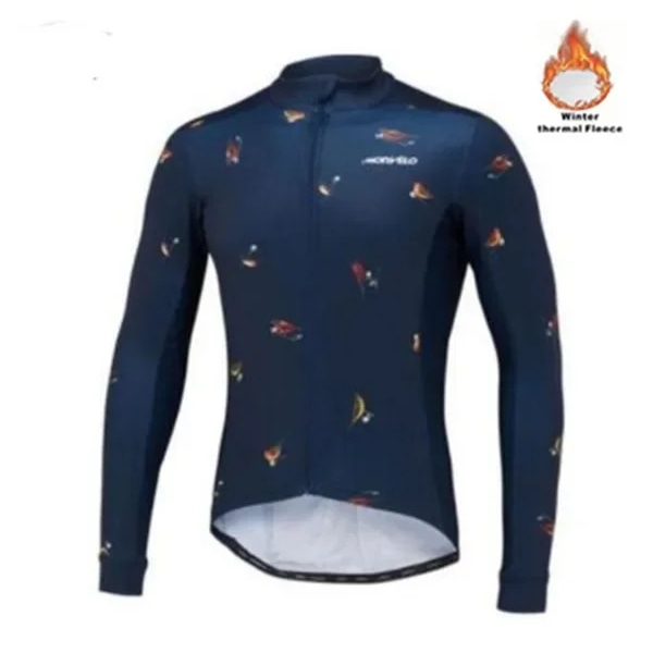 Morvelo Winter Thermal Fleece Mäns Cykling Jersey Lång Ärm Ropa Ciclismo Cykel Bär Cykel Kläder Maillot 012 M