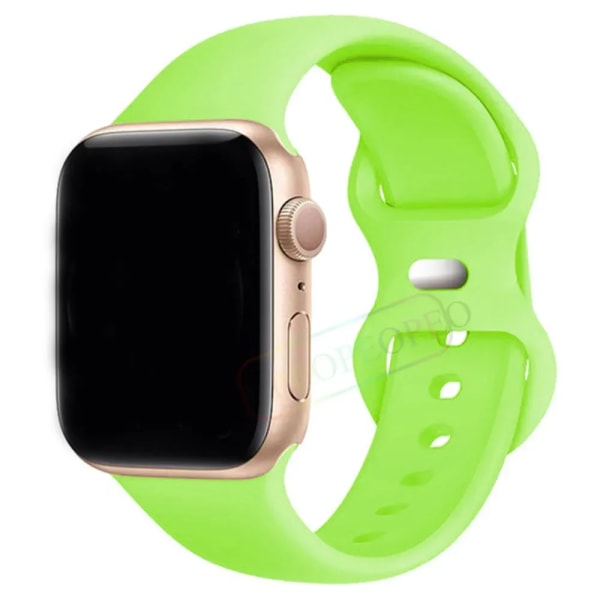 Silikonrem för Apple Watch Band 44mm 40mm 45mm 42-38-41mm original 1:1 armband iwatch series 8 7 se 3 4 5 6 9 ultra 2 49mm 31 green 49mm-42-44-45mm S-M