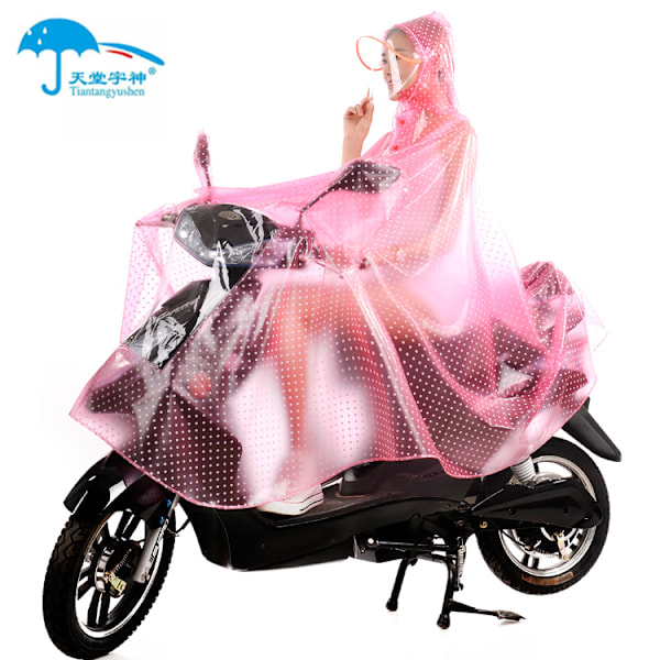 Motorcykel Raincoat Elbil Regnväxel Lång Ridning Batteri Bil Poncho Kvinnliga Transparent Enstaka Cykel Utomhus Man Single Detachable-Snow Blue 4XL