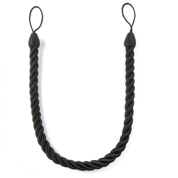 2 Styck Gardinbindare Rep Tie-Backs Handgjorda Gardinhållare Gardinerklämmor Hemtillbehör Dekorativt Black