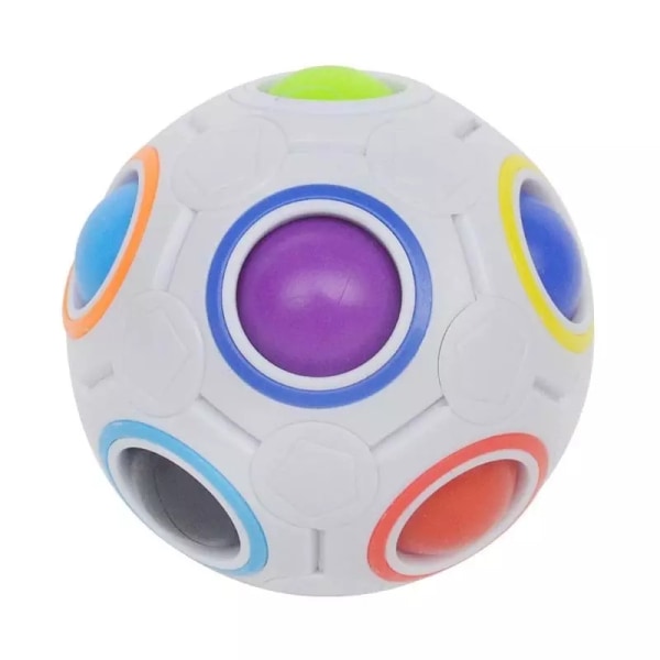 Rainbow Ball Puzzle Ball: Rolig Brain Teaser pedagogisk leksak för Speed ​​Cubers & Fidget fotbollsfans! white