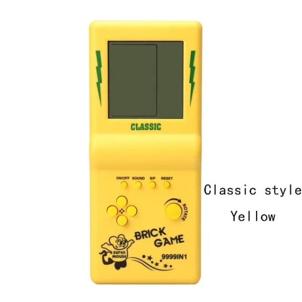 23 klassiska spelkonsoler mini portabla Tetris spelmaskin fallsäkra slitstarka handhållna leksaker yellow