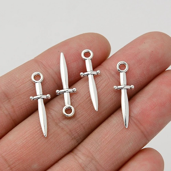 80St/Lots 23X7mm Mini Sword Charms Kniv Gotiska Halloween Hängande För Diy Halsband Juvele Att Göra Fynd Tillbehör