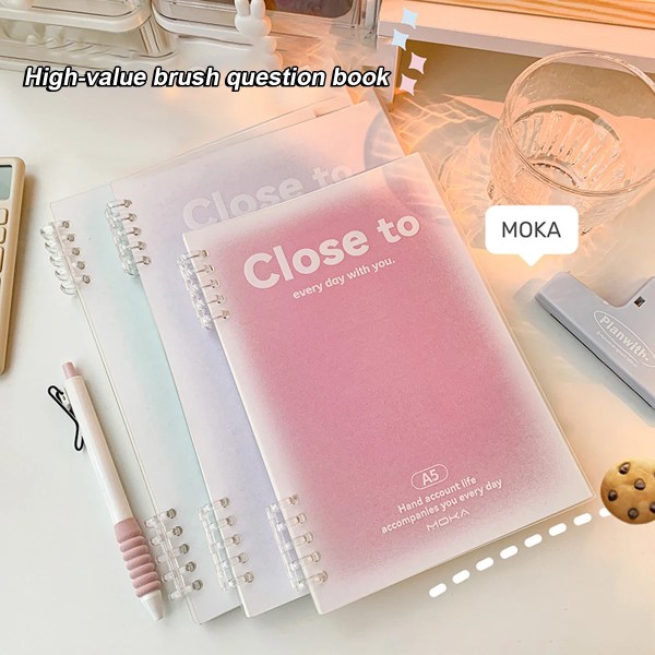 A5/B5 Pärm Anteckningsbok Lösblad 60 ark rad med presenter Kawaii koreanska brevpapper Skolmaterial Anteckningsblock Studenter skriver Pink with gifts B5