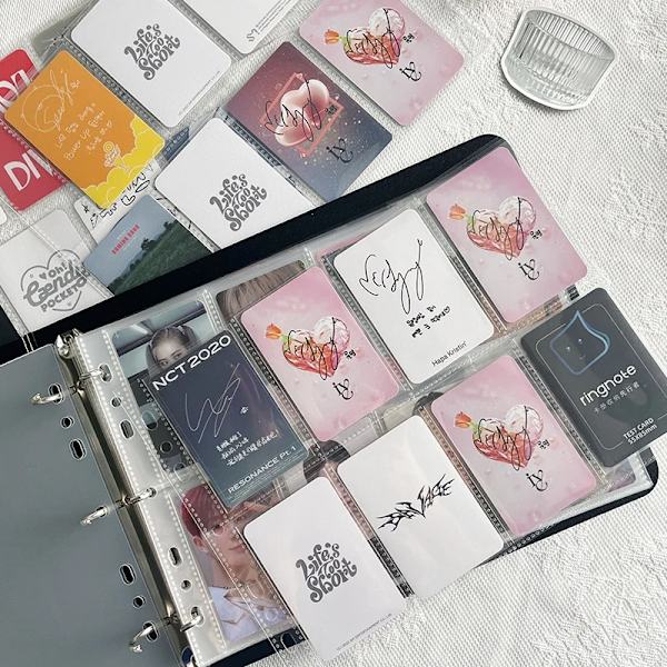 Suuri kapasiteetti valokuva-albumi Kpop-kansio Photocard-pidike Kpop-albumi 20 sisäsivua 6/7/8 ruudukkoa valokuvien keräyskirja S6 6 grids pages