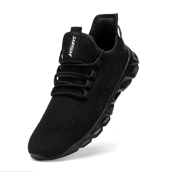 Fujeak Mænd Sneakers Åndbar Lette Løbesko Lyse Komfortable Casual Fodtøj Klassisk Vulkaniseret Sko Mode Treny Maskesko 3053-black 41