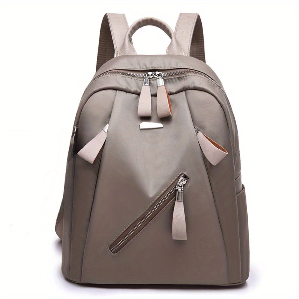 Mode enkel Oxford tyg ryggsäck, stor kapacitet Casual multi-purpose sportväska för utomhus camping resor Khaki