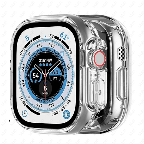 TPU Full Cover för Apple Watch Ultra Case 49mm 42mm 44mm 40mm 38mm Skärmskydd iWatch serier 9 8 7 6 5 4 3 SE fodral 45 41mm 10 Transparent 42mm Series 321