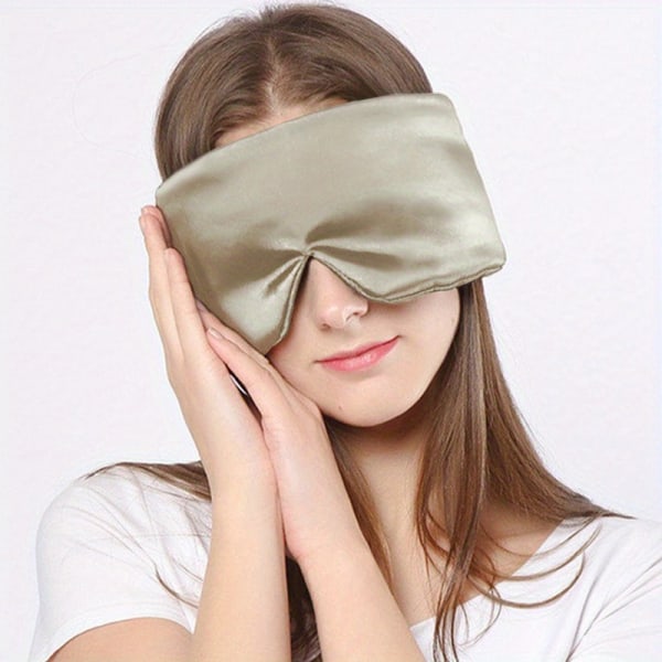 Silk Eye Mask För Kvinnor Män, Andas Bekväma Blackout Eye Covers För Sova Nap Travel Taupe