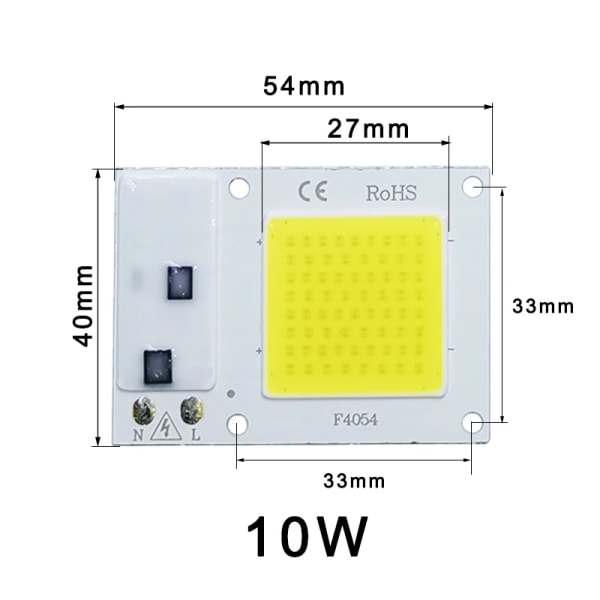 COB LED-lampchip AC 220V LED-lampa 10W 20W 30W 50W IP65 High Power Smart IC DIY Flood-lampa Glödlampa Spotlight Outdoor Chip Lamp Cold White AC 220V