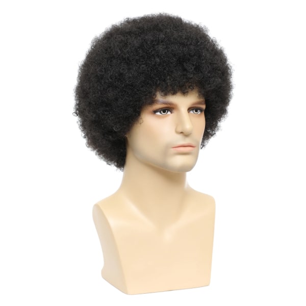 Afro Kinkly Curly Wigs Syntetisk peruk för svarta män Naturlig färg högtemperaturfiber Natural Color