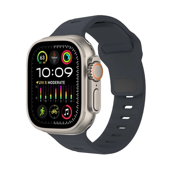 Ny originalrem för Apple Watch Ultra 49mm Sports Silikonarmband iWatch Series 9 8 7 45mm 41mm 6 5 4 3 SE2 44mm 40mm Band Grey 42mm 44mm 45mm 49mm