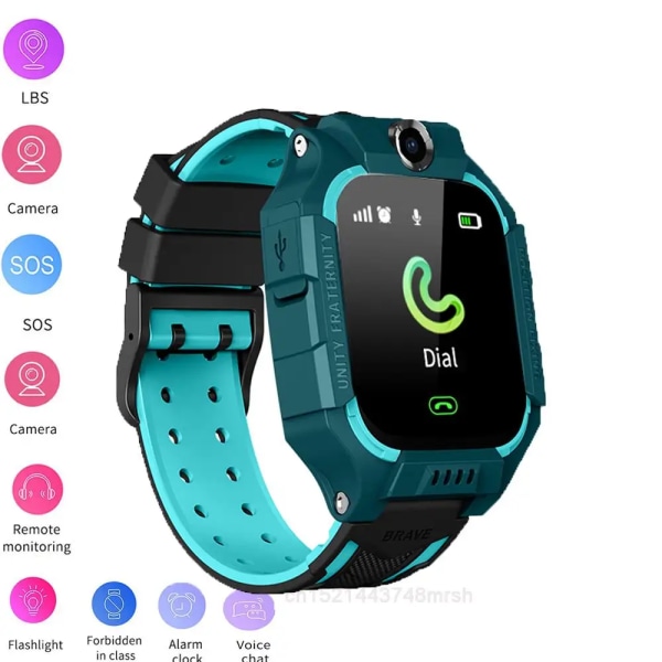 Stor rea Barn Smart Watch Telefon Q19 LBS Plats Fjärrövervakning Kamera SOS Safe Tracker Studenter Smartwatch Klocka Barn Presenter with box green Hebrew language