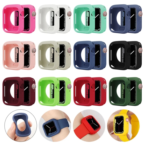 Candy Soft Case för Apple Watch Cover 9 8 7 6 Se 5 45mm 42mm 38 Skydd Iwatch Serie 44mm 40mm 41mm Bumper för kvinnor 15 rose red Series 123 38MM