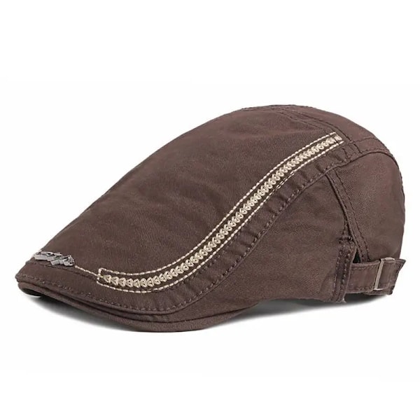 Bomuld Forår Sommer Ensfarvet Newsboy Kasketter Flad Skygge Kasket Mænd og Kvinder Maler Beret Hatte 90 Khaki 56-61cm wear