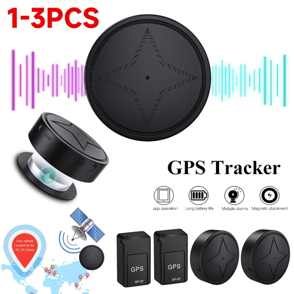 1-3PCS GPS Tracker Bil Realtidsspårning Fordon Stöldskydd Husdjur GPS Mini Locator Starkt magnetiskt fäste SIM Meddelande Smart Tag 3PCS GPS Locator A