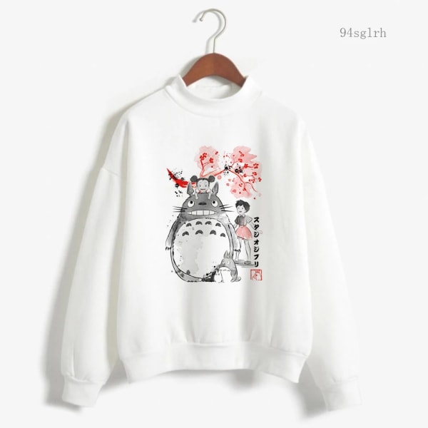 Totoro Kawaii Rolig Cartoon Hoodie Dam Harajuku Ulzzang Sweatshirt Söt Anime Pullover Vinter Varma Toppar Kvinna 15605 M