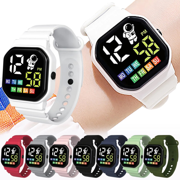 Flerfärgad smart watch för barn pojke flicka mode sportarmband LED digitala armbandsur Smartwatch för barn Vattentät M