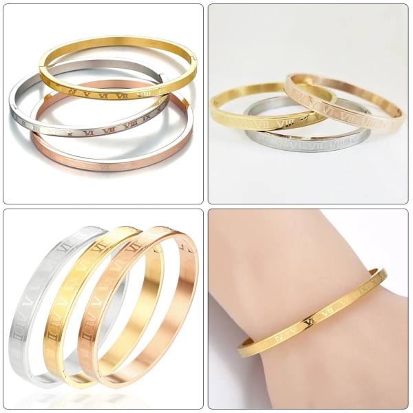 Trendiga kristallarmband för kvinnor Modearmband Titanium Love Pulseiras Armband i rostfritt stål Feminina Smycken Present Gold-4mm
