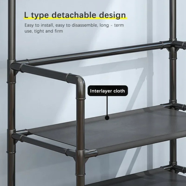 Skoställ Enkelt golv Sko- och hatthylla Bärande Vardagsrum Organizer Kläder Hatta Rockar Skor Kombination Förvaringshylla A-4 Layers-White