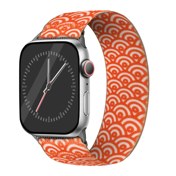 3D-färgutskrifter Enkel ögla rem Elastiskt tyg Nylon Band Solo Loop För Apple Watch Iwatch Band Series 7 3 5 Se 6 8 Ultra1/2 PRINT 06 L