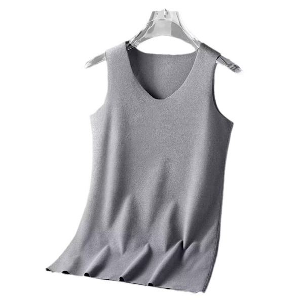 Standard Sømløs Dralon Herre Termisk Vest Feber Ærmeløs Indre Skjorter Basskjorte Kuldesikker Efterår Og Vinter Sommer Silver Gray 5XL