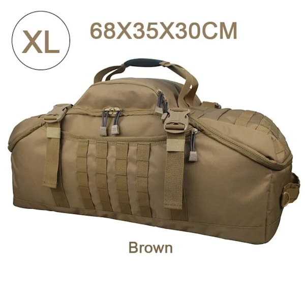 LQARMY 60L 80L Campingryggsäckar Män Taktisk Ryggsäck Molle Vandring Reseklättring Ryggsäck Sport Gym Duffel Bag XL Browm