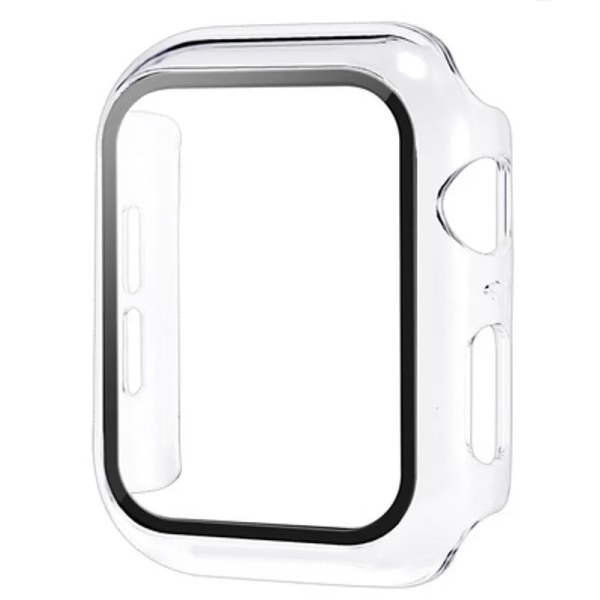 Glas+ cover för Apple Watch Case 45mm 41mm 44mm 40mm 42mm 38mm Bumper Tempered Case Skärmskydd Iwatch Serie 9 8 7 6 SE 5 3 Transparent Series456 SE 40MM