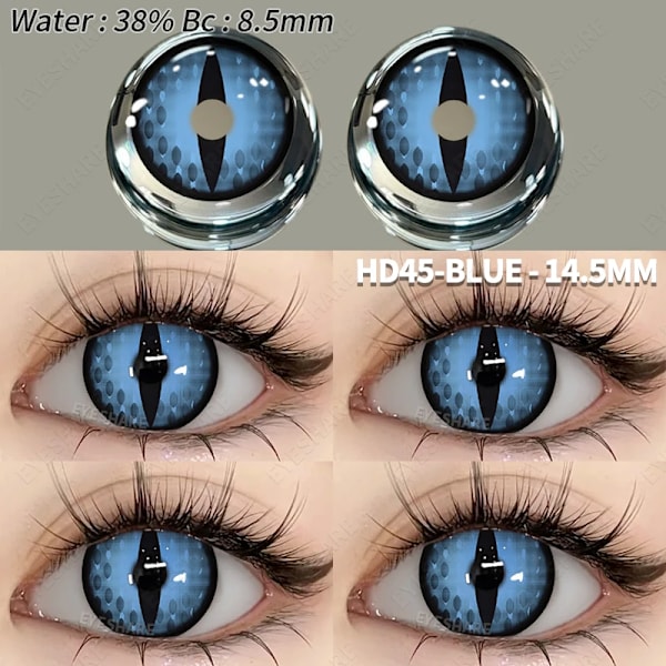 Eyeshare 1Pair Cosplay Färgade Kontaktlinser För Ögon Anime Linser Blå Ögonlinser Årlig Galna Halloween Makeup Färg Ögonlins HD53-BROWN 0