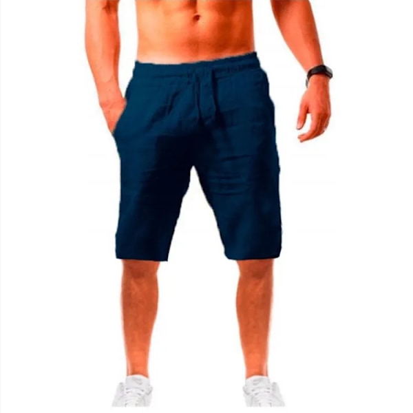 Bomull Linne Harem Byxor Män Fast Elastisk Midja Streetwear Joggers 2022 Nya Baggy Drop-Crotch Byxor Casual Tro Casual Tro Användare Män Som Löpar Yellow L