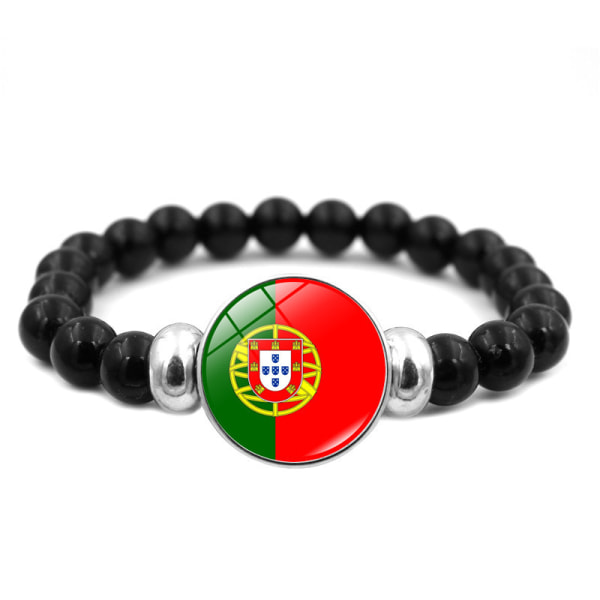 Mub palestinsk flagga ädelsten armband för män och kvinnor mångsidig svart armband hand smycken Portugal