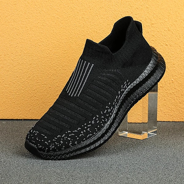 Åndbare Mænd Casual Sko Let Udendørs Mænd Gåture Sko Anti-Slip Mænd Sneakers Slip På Flats Vulcanizers Sko 2023 Black 47