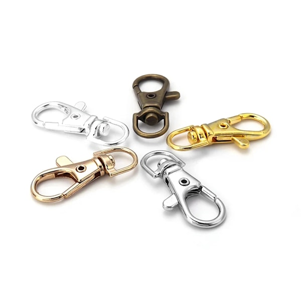 10 stk. Alloy Hummer Spænde Kroge D-ring Karabiner Kit Nøglering Bæltespænde Tilbehør Til Håndtasker DIY Håndværk Ornament Fremstilling KC Gold 35x15mm 10Pcs