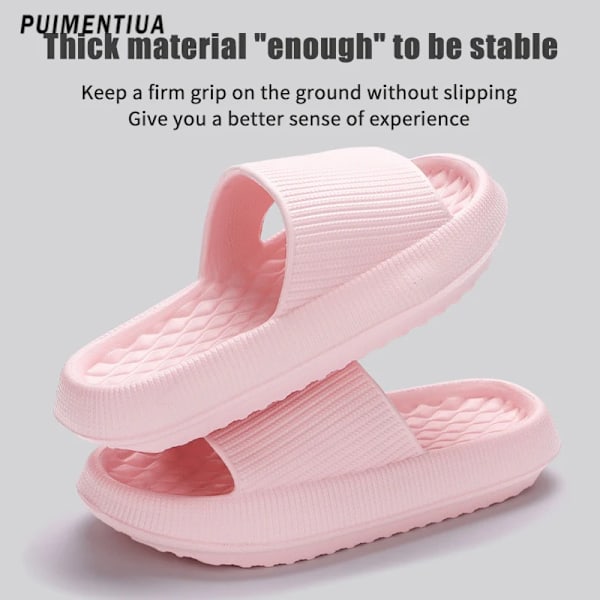 2024 Kesälenkkarit Tossut Naisille Miehille Paksut Pohjat Alustan Liukumäet Pehmeä Eva Ontto Unisex Urheilusandelit Rentun Rantasandaalit 3.6CM- pink 38-39