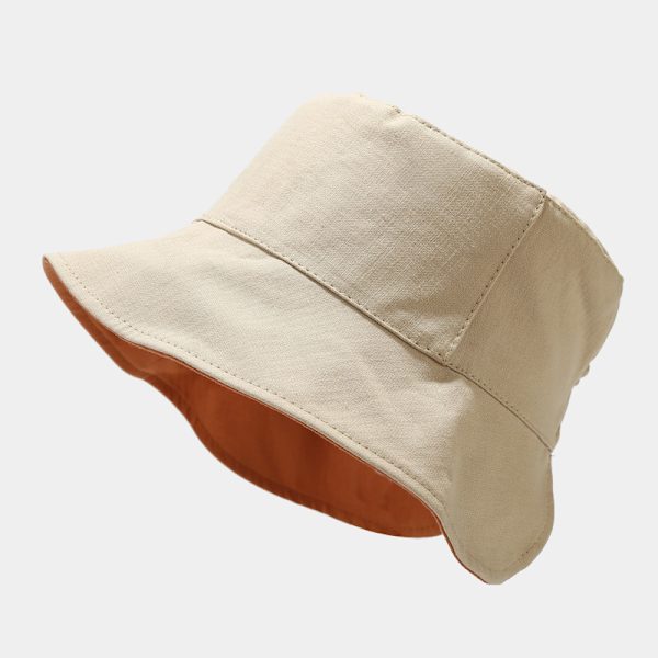Bucket Hatt Kvinnor Våren Och Sommaren Japanska Enkel Dubbelsidig Solskydd Hatt Koreanska Stil I Ponytail Sun-Proof Basin Hattmode Khaki Free Size
