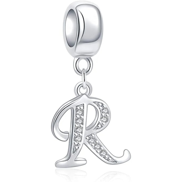 Fit Original Pandora Armbånd Charms 925 Sølv Bogstav A-Z Alfabet Charm Navn Perler Til Kvinder DIY Vedhæng Fremstilling Smykker SMC1475-R