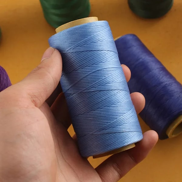 1,2 mm 300D Voksbehandlet Tråd Polyester Twine Cord Makramé Flettet Armbånd Fremstilling Beading String Trim Cord Til Diy Smykker Halskæde 25 Cyan