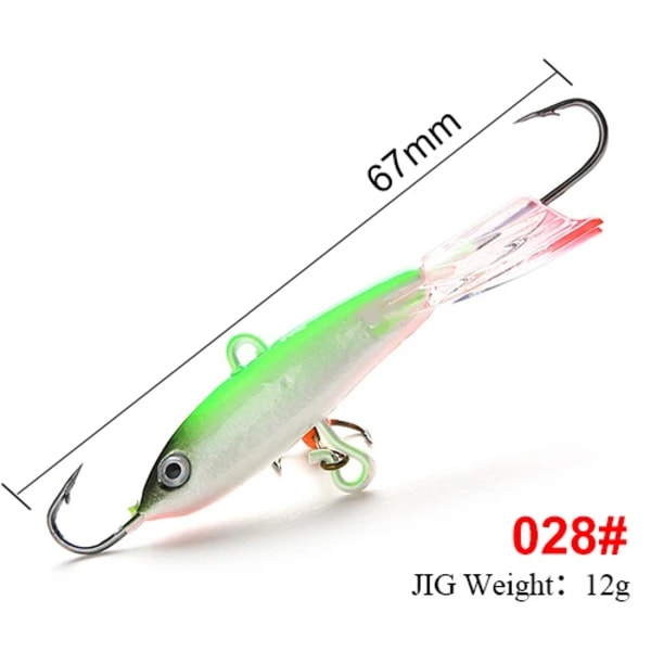 FTK Isfiskeri Lokke 12g/6.7cm Vinter Jig Lokke Balancer Hård Lokke 3D Øjne Fiskeri Krog Bly Hård Lokke Tackle FSBD008-028