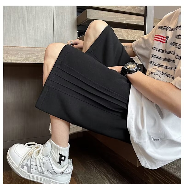 Shorts Mäns Sommar Mode Varumärke Plus Storlek Femte Byxor Mäns Sommar Sport Pojkar Lös Yttre Bära Bermuda Short T Black XXL