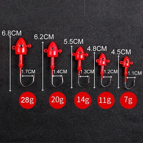 2 kpl Jig-kalastuskoukku 7G 11G 14G 21G 28G Kalastuskoukku Teräskoukku 3D Punaiset silmät Suolavesi Pyyntiväline Red 2PCS 21G