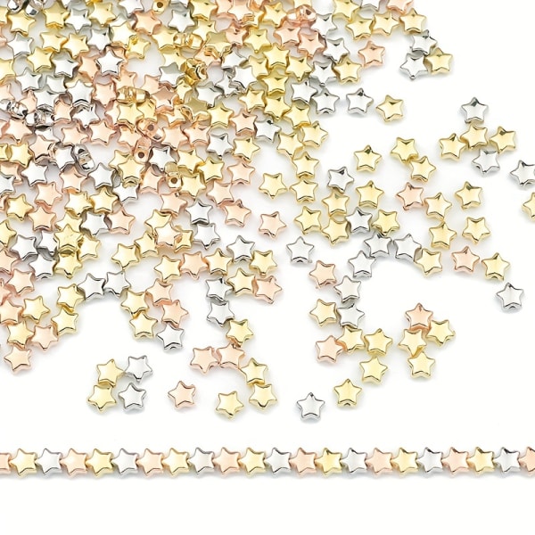 200 st 6 mm stjärnform CCB-pärlor Lösa distanspärlor för gör-det-själv Armband Halsband Handgjorda smyckentillbehör KC Gold (200pcs)
