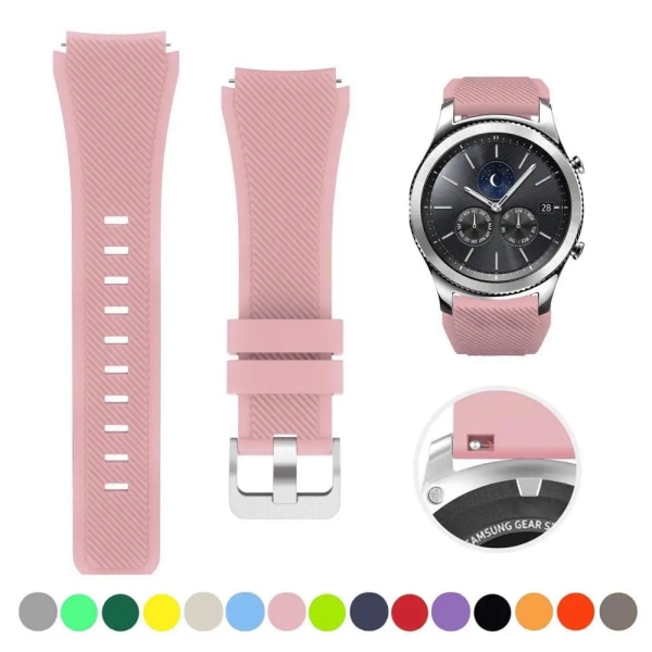 20 mm 22 mm band för Samsung Galaxy Watch 4/6/Classic/5/ pro/3/active 2/Gear s3/S2 silikonarmband Huawei GT/4/2/GT2/3 Pro -rem pink sand 22 22mm