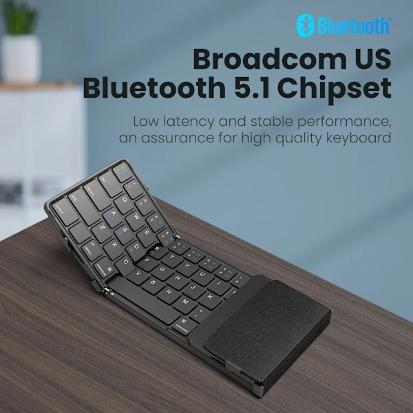 Bow Korea/Rusland Trådløst Foldbart Tastatur Med Touchpad/Numberblock Genopladeligt Foldbart Bluetooth-Tastatur Til Tabletter Ipads Touchpad version Spain Layout