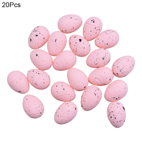 20/50 st Foamägg påskägg Glad Påsk Dekorationer Målade Fågel Duva Ägg DIY Hantverk Barnpresent Favorit Heminredning Påskfest 20pcs-Pink 2x3cm