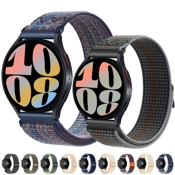 20/22MM Nylon för Samsung Watch 6/5/4 40mm 44mm 4/6 Classic 42mm 43mm 46mm 47mm Loop Strap Band för Galaxy Watch 5pro 45mm B