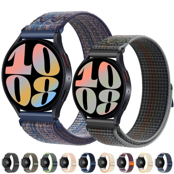 20/22MM Nylon för Samsung Watch 6/5/4 40mm 44mm 4/6 Classic 42mm 43mm 46mm 47mm Loop Strap Band för Galaxy Watch 5pro 45mm Mid