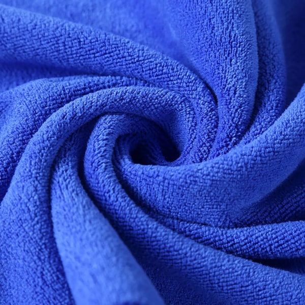 Fyrkantig spiralbadhandduk Enfärgad vattenabsorberande torrt hår Hushålls- och daglig användning Mjuka fyrkantiga handdukar Superfin fiberhandduk Blue 75X35CM